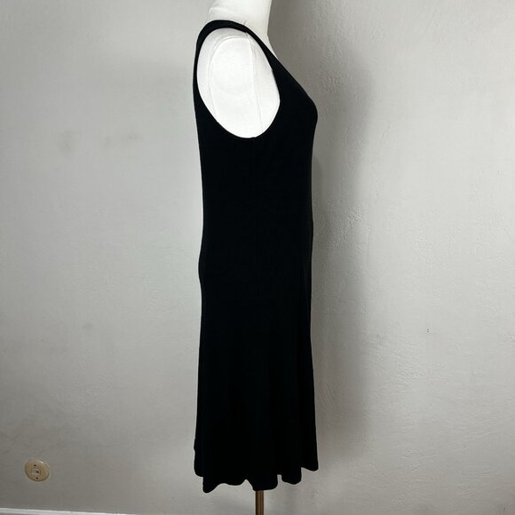 Toad & Co Dress Daisy Rib Sleeveless Tank Black Swing Lyocell Knee Size Medium - Picture 7 of 12